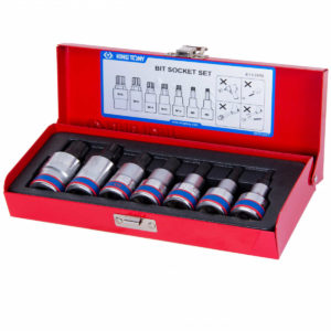 CAJA DE CUBOS C/PUNTAS ACANALADAS, 7 PIEZAS