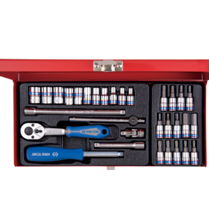 CAJA DE VASOS TORX MÉTRICOS Y ACCESORIOS 1/4″ – 31 PIEZAS