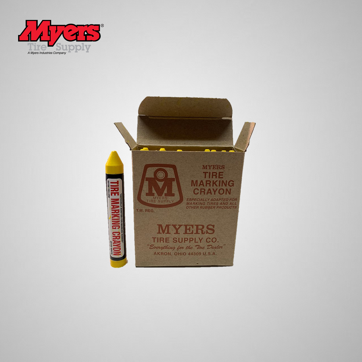 Crayón amarillo para marcar heridas en llantas
